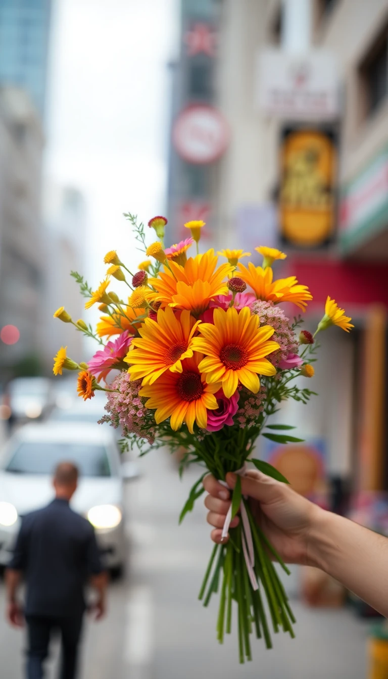 Bouquet de colores vivos para celebración