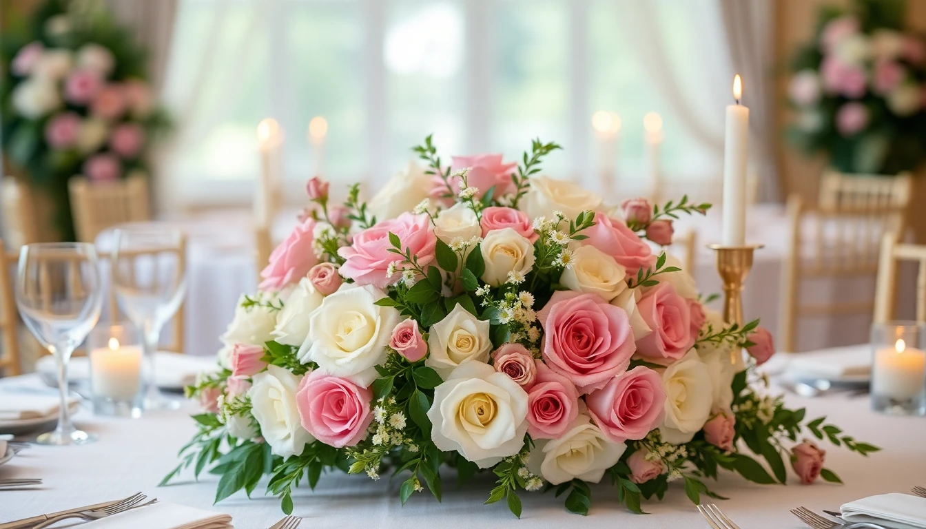 Centro de mesa floral para evento en Quito